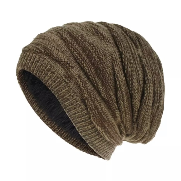 Accessories - Lined Knit Beanie Brown